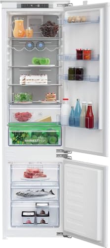 Beko BCNA306E4FN integrierbare Kühl-/Gefrierkombination, No Frost Dual Cooling, HarvestFresh, innenliegendes LED Display, 0°C-Zonen, 284 l Gesamtrauminhalt, 69 l Gefrieren, 215 l Kühlen