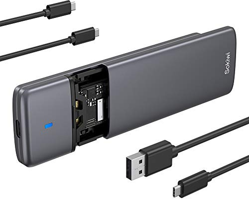 M.2 NVMe SATA Toolless SSD Enclosure Adapter, USB 3.2 Gen2 10Gbps NVMe External to USB PCI-E 6Gbps SATA M-Key / B+M Key, NVMe Drive Supports UASP Trim for SSD