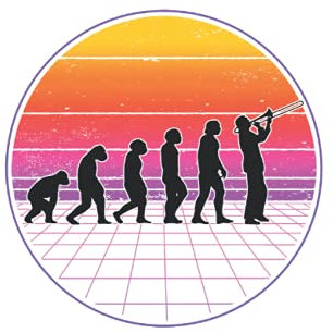 Posaune Notizbuch: Posaune Evolution Vaporwave Posaunist Geschenk / 6x9 Zoll / 120 karierte Seiten Seiten
