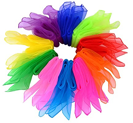 BJH Tanz Tücher Juggling Scarves Jonglier Schals Bunter Seidenshowschal fur Dance Jonglierrhythmus 10 Stück LX