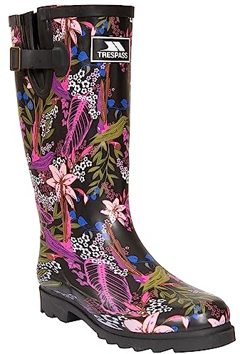 Trespass Womens/Ladies Elena Floral Galoshes (6) (Black/Green Print)