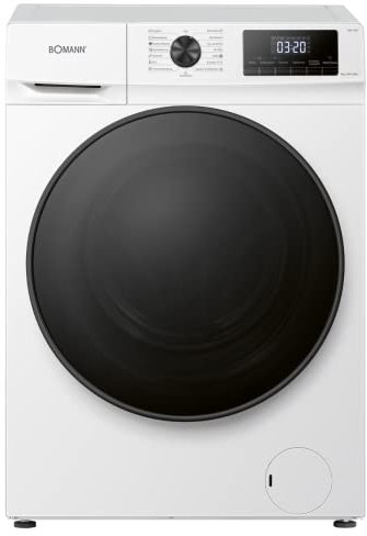 Bomann WA 7194 Waschmaschine, 9kg Fassungsvermögen, 15 Waschprogramme, Schleuder-Umdrehung 1.400 U/min.(max), LED-Display, Kindersicherung, Dampffunktion, Frontlader, Invertermotor, weiß