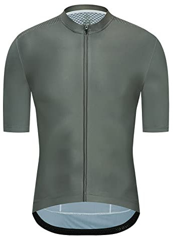 PRIOKNIKO Rennrad Trikot Herren Kurzarm Rennrad MTB Atmungsaktives Pro Team Aero Radtrikot,Grau,L