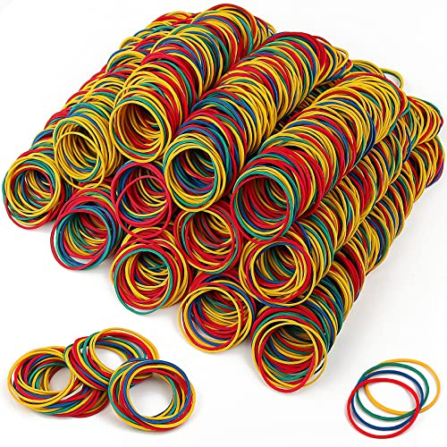 Gummibänder 600 Stücke Gummiringe Farbe 38 * 1.4 Gummiband Haushaltsgummi Bunte Gummi Essentials für Zuhause Büro Schule gummis