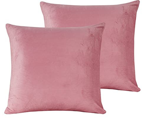 Damier Plüsch Kissenbezug 40x80cm Winter Flauschig Cashmere Touch Kissenhülle Rosa Flanell Biber Plüschkissen 2er Set Kopfkissenbezug im Umschlagstil