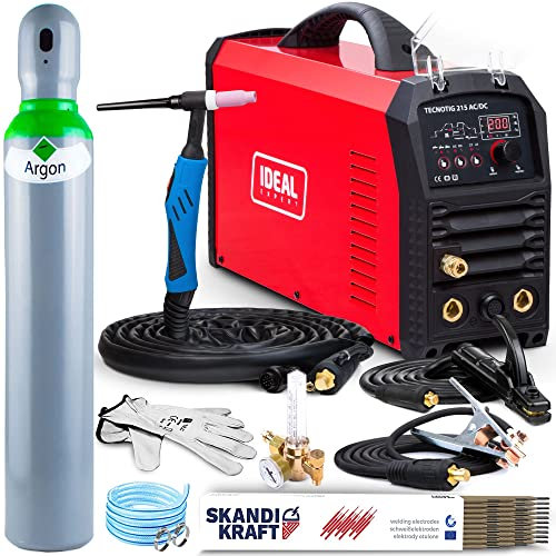 ALLWELD IDEAL TECNOWIG 215 AC/DC Schweißgerät WIG AC/DC MMA 230V 50Hz 10-200A, Set zum Auswählen:Professional