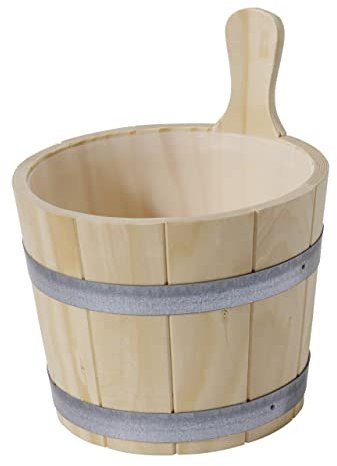 Infraworld Aufgusseimer 5 Liter aus Fichte mit Kunststoffeinsatz Saunakübel Saunaeimer