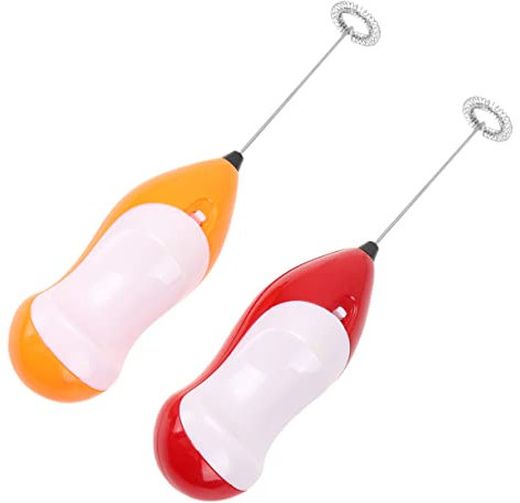 DOITOOL 2pcs Handheld Electric Egg Beater Mini Whisk Automatic Kitchen Maker Random Colors Battery Not Included for Home Cooking and Baking