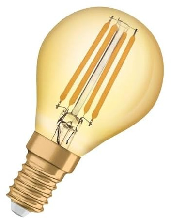 Osram 1er Pack LED Vintage 1906 Classic P Tropfenlampe Filament Gold E14 4,0W ersetzt 35W warmweiß 2500K 420lm nicht dimmbar | LED Tropfenlampe | LED E14 | LED Filament