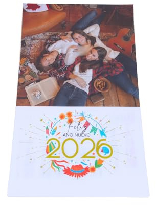Personlig kalender 2025 med foto, bild eller logotyp – storlek 30 x 46 cm med hängare – Almanacka med kjol, för det nya året