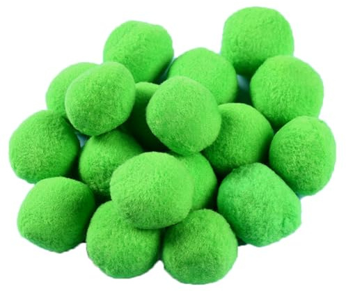Rockreyoa 30 Stück 5cm Pompons Bunte Bommeln Groß Flauschigen Pom Poms Plüsch Bälle zum Basteln DIY Handwerk Ostern Weihnachten Kinder Partydekoration Girlanden Haarschmuck Quasten Grün