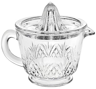 Tazza in vetro con spremiagrumi e lime, spremiagrumi con manico e beccuccio, spremiagrumi manuale, spremiagrumi trasparente, tazza per bevande fatta in casa per pompelmo, pomelo, pomodoro