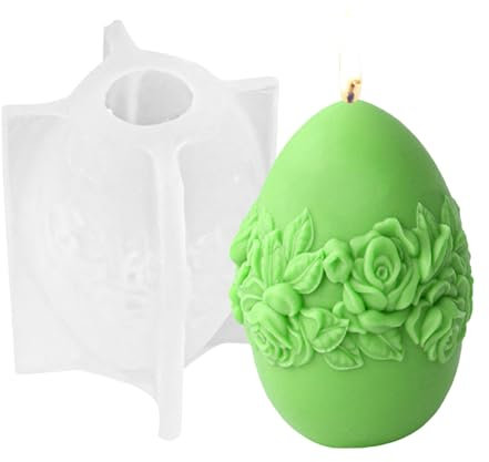 Kerzenform Silikon Ostern Form Harz Eierform - Form für handgefertigte Kerzen | Silikonform mit Relief-Design Ostern Kerze