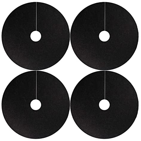 NASSMOSSE Baummulchring, wiederverwendbar, Vlies-Baumschutzmatte, Unkraut-Barrie-Matte zur Unkrautbekämpfung, schwarz, Außendurchmesser 41,9 cm, 4 Stück