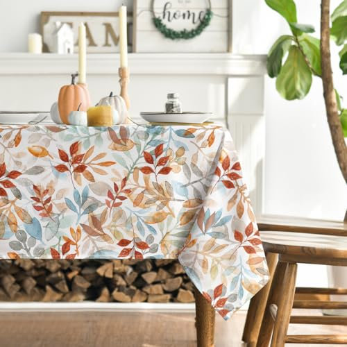 Artoid Mode Nappe d'automne - Motif feuilles - 140 x 160 cm - Protection saisonnière - Linge de table - Décoration de cuisine, vacances, décoration de fête