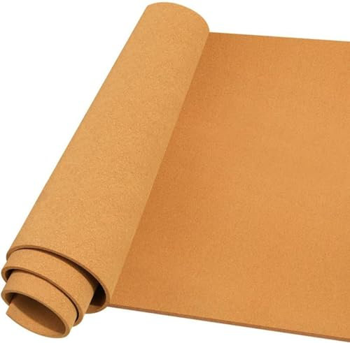 ELzEy Pinnwand Kork Natürliche Korkpapierrolle, rahmenlose Korkfliesen, große Pinnwand aus Kork, Mehrzweck-Regalauskleidung aus Kork für Foto Hängen, Notizen, Heimdekoration und Büro(Color:Woody-10mm,