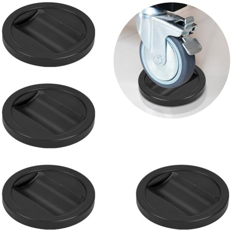 OSDUE Furniture Caster Cups, 6 Pcs Anti-Sliding Bed Wheel Stoppers Castor Cups for Wooden Floors Keep Cup Secure with Our Rubber Wheel Stoppers for All Floors Wheels, Sofas and Bed (Black)