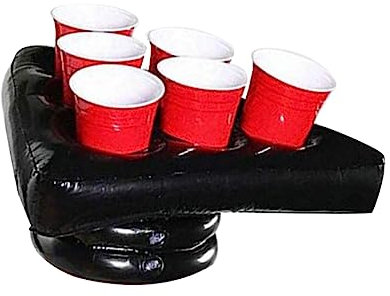 BESTonZON Inflatable Pvc Beer Hat Tray Triangular Blow up Hat Tray Air Blow Game for Kids Party Supplies
