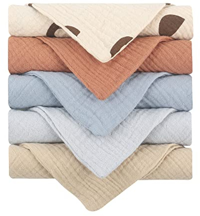 Asciugamano per bambini Multi Use panno per il lavaggio del bambino in cotone sputato asciugamano viso ad alto assorbimento dentizione asciugamano sudore assorbente panno 5PCS