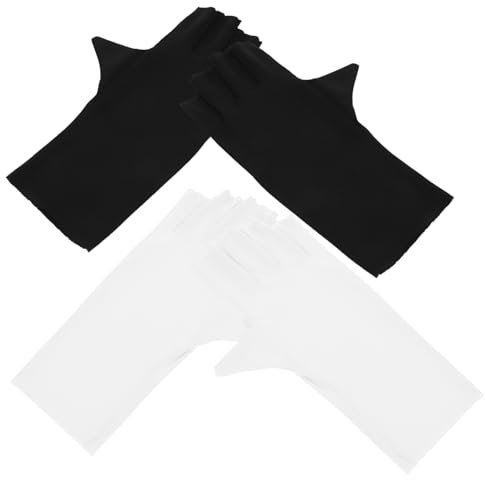 BELLIFFY 2pairs Sun Protection Gloves for Women Nail UV Gloves for Manicure and Gel Nail Art Black Breathable and Protective