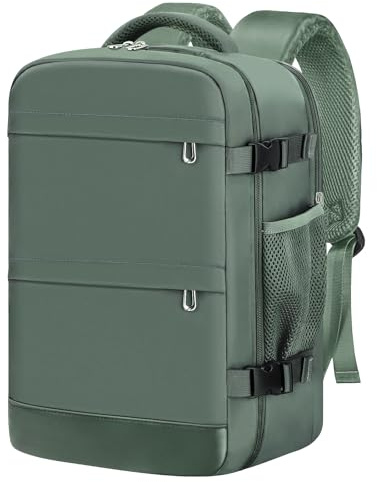 KIRFEIHT Zaino da Viaggio 40x20x25 20L per Ryanair - Bagaglio a Mano Aereo Piccolo Zaini Universali Piccola Borsa da Viaggio da Cabina, Zaini da Scuola e da Lavoro - Verde