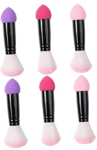 IWOWHERO 6stücke Teiliges Makeup-pinselset Mit Doppelkopf-blush Und Puderbürsten Vielseitige Gesichts Und Puderapplikatoren Für Gleichmäßige Und Natürliche Makeup-anwendung Für