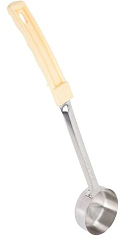 TIDTALEO Pizza Sauce Spoon and Scoop 3oz Yellow Handle Stainless Steel Portion Ladle for Kitchen Cooking and Pizza Serving