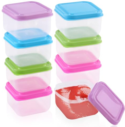 RobLuX 15 Stück Mini Dosen mit Deckel 50ml Geruchsübertragung Verhindern Kleine Dosen Einfachem Plastik Kühlschrank Klassifizierungsbox Set fur Anwendbare Kleinteileklassifizierung （Nicht Luftdicht）
