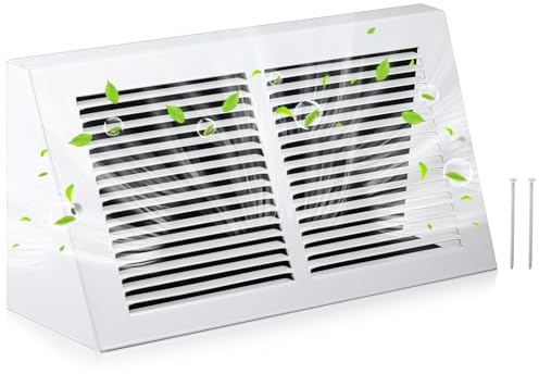 Honeydak 1 Pack Baseboard Vent Cover 12 x 6 Duct Opening Size Steel Triangular Baseboard Return Air Grille, Air Register Vent Cover Grill Diffuser, Outer Dimensions: 13-3/4 x 6-5/8