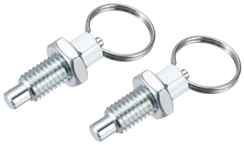 PATIKIL 2 Pcs Spring Plunger with Pull Ring, M8x1.25 Carbon Steel Pull Ring Indexing Plunger Retractable Spring Manual Plungers for Mould Cabinet Industrial Equipment
