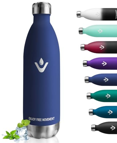 Botella Termica 1L, Cantimplora Acero Inoxidable sin BPA, Botella de Agua Reutilizable con Doble Aislamiento, Termo A Prueba de Fugas, Termo Agua para Niños, Escuela, Oficina, Gimnasio y Deporte​