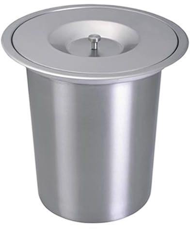 AYCDL Pattumiera da Incasso per Mobile da Cucina, Pattumiera da Incasso in Acciaio Inox con Coperchio, Pattumiera da Scrivania, Contenitore per Rifiuti Commerciali, C,