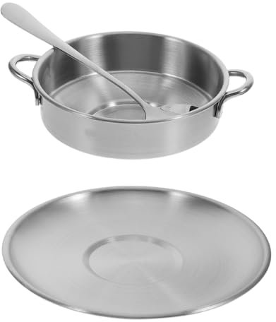 Amosfun Bol à Dessert Acier Inoxydable Avec Plateau Tasse à Lait Vintage Bol à Glace Élégant Pour Servi Desserts Yaourts Glaces