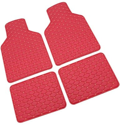 CZXZE Auto FußMatten Set für Kia Soul(PS) 2013-2019, Universal Auto Teppiche Allwetter Aus Kunstleder, Kompatibel 99% Modell,Red