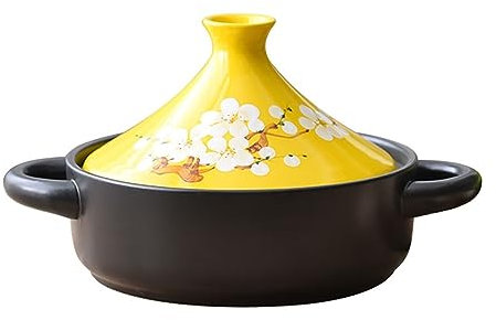 WYBZDA Traditionell Marokkanisch Tajine Topf Zum Kochen, Keramik Auflaufform Tagine Marokko Mit 2 Griffe Und Deckel Suppentopf Langsamkocher