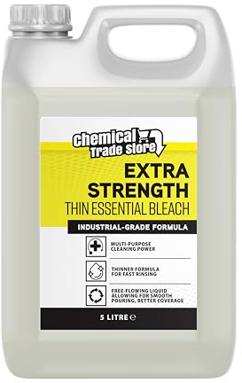 Chemical Trade Store - Thin Essential Bleach 5L - All Purpose Liquid Bleach for Household Surfaces, Kitchens & Bathrooms - Fast-Rinsing, Free-Flowing Cleaning Solution