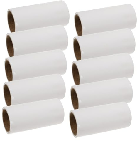FONDOTIN 10pcs Lint Roller Refills Sticky Adhesive Pet Hair Remover for Clothes Carpet Furniture Easy-clean Lint Remover for Home Car Office School White