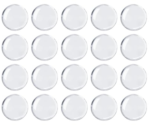 SUPERFINDINGS 20 Stücke Klare Glaskabochons 50mm Runde Dome Cabochons Mit Flacher Rückseite Für Schmuckherstellung Fotoanhänger Bastelprojekte DIY Kunst