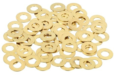 QUARKZMAN 110 Pz Rondelle Piatte Ottone M4, Kit Di Rondelle Schiacciate In Rame Per Bulloni Viti Riparazioni Meccaniche e Outdoor, 4mm×9mm×0.5mm(ID×OD×Spessore)