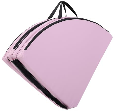 Keenso Tapis de sécurité pour Pole Dance, Coussin de sécurité Portable Rond Rose avec Poignée pour Entraînement de Gymnastique à Domicile