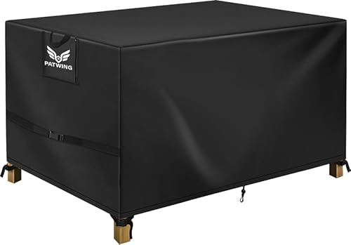 PATWING 180*120*74 cm Housse Salon de Jardin, 600D Oxford Housse Table de Jardin, Housses pour Mobilier de Jardin, Bâche de Protection Étanche Tissu Imperméable (Noir, 180*120*74cm)