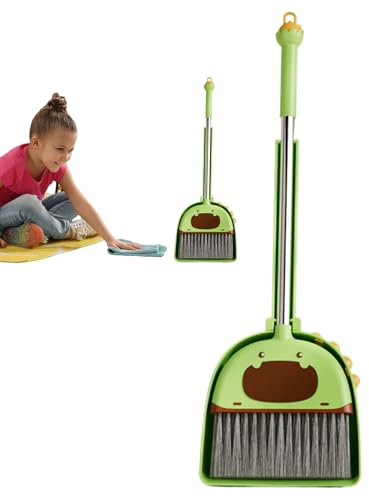Kit de Nettoyage pour Tout-Petits – Pelle à balayette pour | Outils de Nettoyage de ménage Pretends Housekeeping Pelle à poussière 18 x 12 x 55 cm, kit éducatif de Jeu de rôle éducatif, Pie de