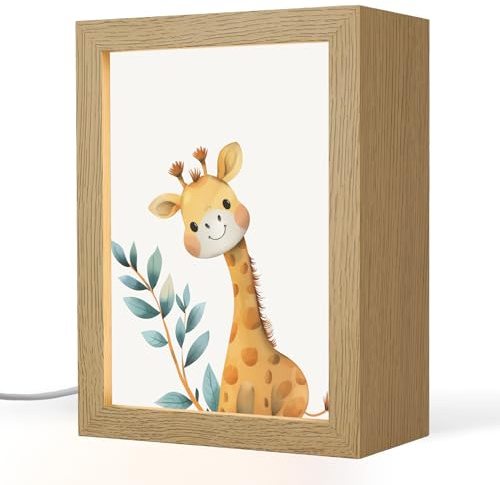 OnlyWow© Nachttischlampe Für Kinder Still Licht Baby Nachtlicht Nachtlampe | 15x20 cm - Kinderzimmer Giraffe - Tier - Wilde Tiere