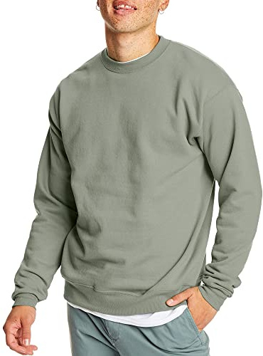 Hanes Men's P160 Sweatshirt, Stonewashed Green, L UK