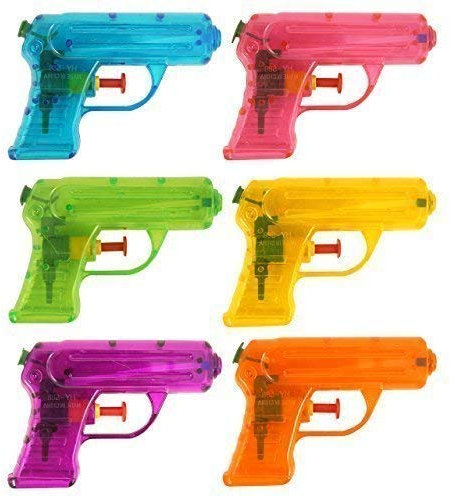 Henbrandt 6 x Mini Water Pistols 11cm Kids Toys Summer Fun Paddling Pool Garden Party Water Gun Pocket Money Toy Outdoor Game Party Favour Loot Bag Fillers for Boys and Girls