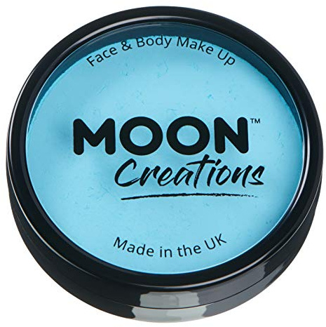 Moon Creations Pro Gesichts- und Körper-Make-up, professionelle Farbfarben-Kuchentöpfe für Gesichtsfarbe, Kostüme, Feste, Halloween für Kinder, Erwachsene (Hellblau, 36 g)