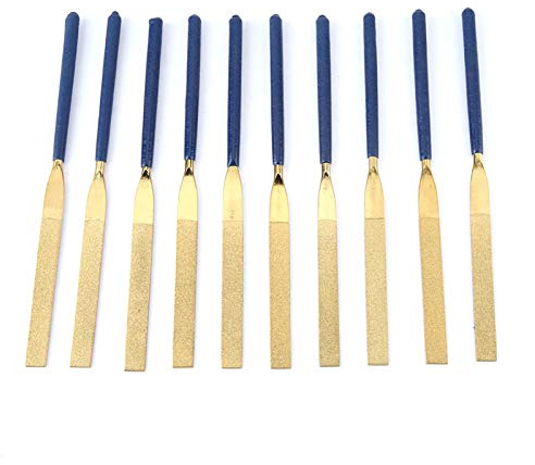 10 stücke Hohe verschleißfeste Diamant Flache Diamantfeilen Blaue Flache Feilen Körnung Schmuck Repair Tool 5 × 180,Diamanten