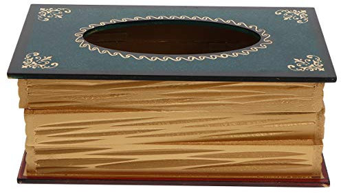 Taschentuchbox Buchen Vintage Serviettenspender Antikes Buchdekor Aus Holz Buch Gewebeeinband Schutzhülle Aus Gesichtspapier Serviette Enthalten Mdf Nachttisch Büro Altmodisch
