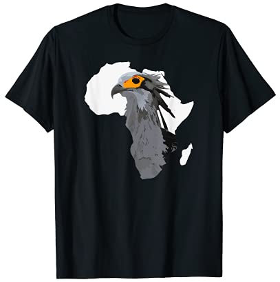 Afrika Afrikanische Karte Sekretär Vogel Schütze Serpentarius T-Shirt