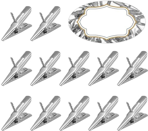 Happyyami 50 Stücke Weihnachtsbaum für Krokodilklemmen Mini Metall Klammern | Silber Alligatorclips, Blumenclips, Foto-Bild-Clips, Clips für Weihnachtsbaumschmuck Ornamente, Weihnachtskranz-Dekorationen